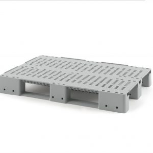 Поддон Iplast 02.117 на 3-х лыжах усиленный 2-мя трубами (1200х800х150) серый, перфорированный с бортиком
