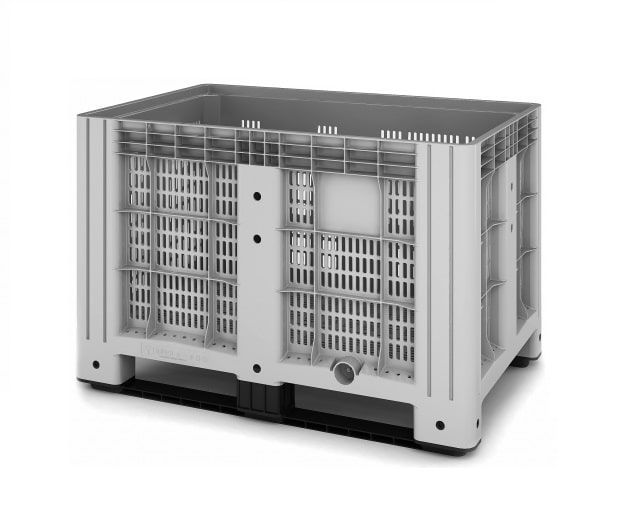 Неразборный контейнер iBox перфорированный на полозьях