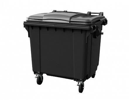 Передвижной мусорный контейнер графитовый, с графитовой крышкой без педали