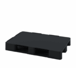 Пластиковый паллет cплошной,чёрный, на двух лыжах