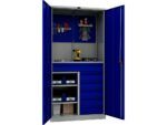 Шкаф инструментальный ТС 1995 cерый полуматовый, двери синие