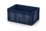 Ящик Iplast KLT 6429 (594х396х280) синий, сплошной с усиленным дном