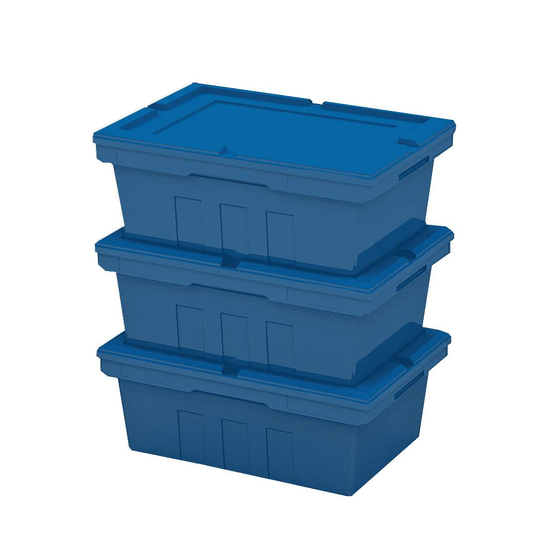 Ящик - Контейнер Iplast вкладываемый голубой, сплошной без крышки
